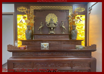 Bàn thờ An Gian 3 cấp gỗ hương đá